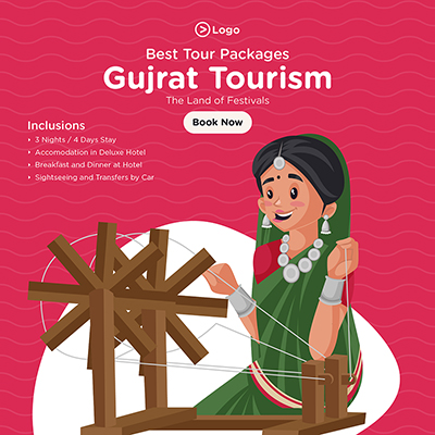 Banner design of best tour packages of gujrat tourism. Vector graphic  illustration.:: tasmeemME.com