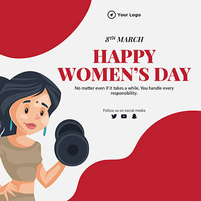 Happy women's day with the banner template