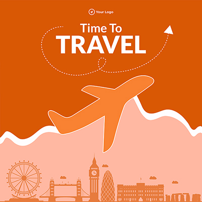 Time to travel banner design template