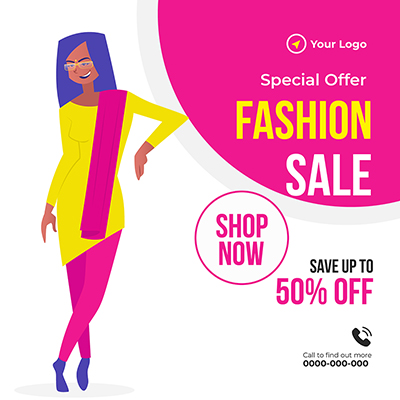 Fashion sale offer banner template poster