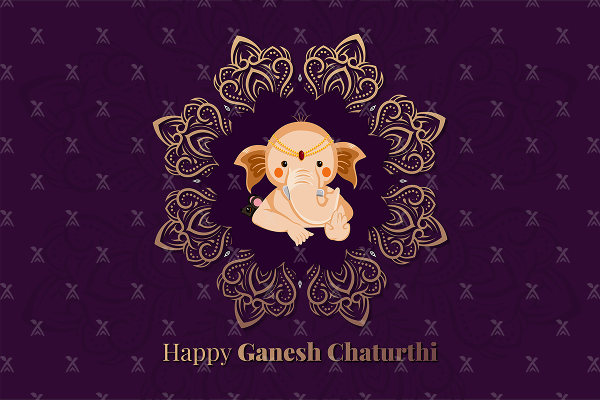 Ganesh Chaturthi Banner Design Vector Template on Colored Background