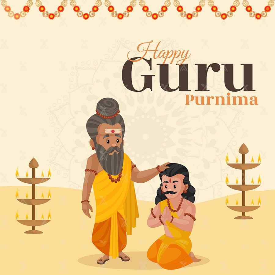Happy guru purnima template design banner