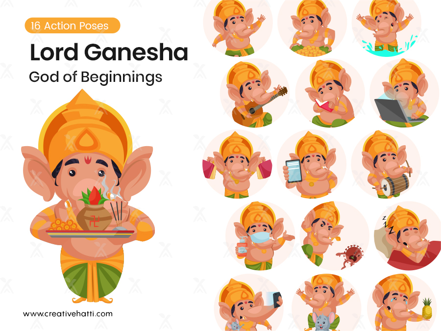 Brass Conch with Lord Ganesha pictures in different poses – Surplus Factory
