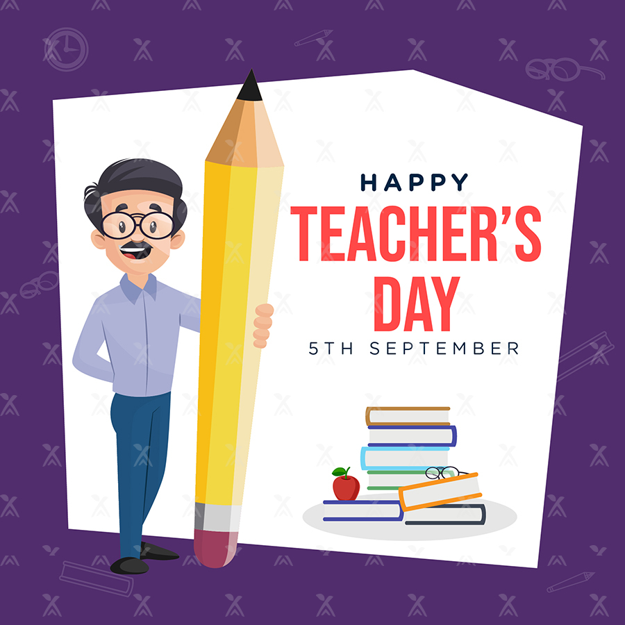 Banner template for happy teacher's day