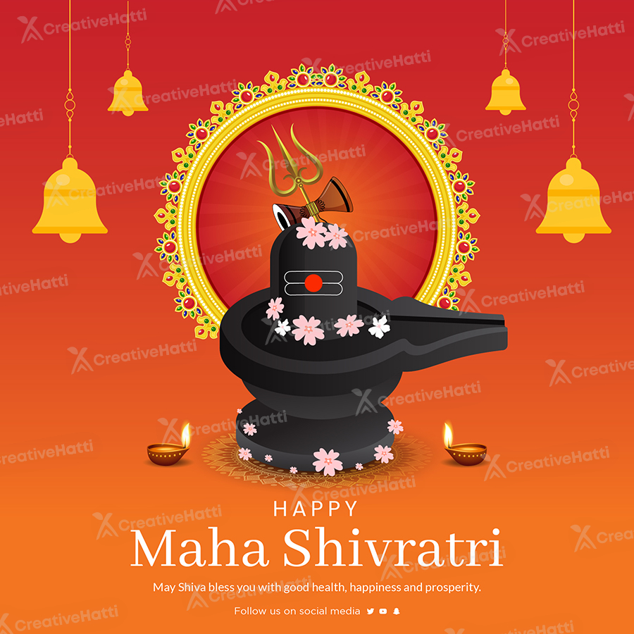 Happy maha shivratri festival event on a template design