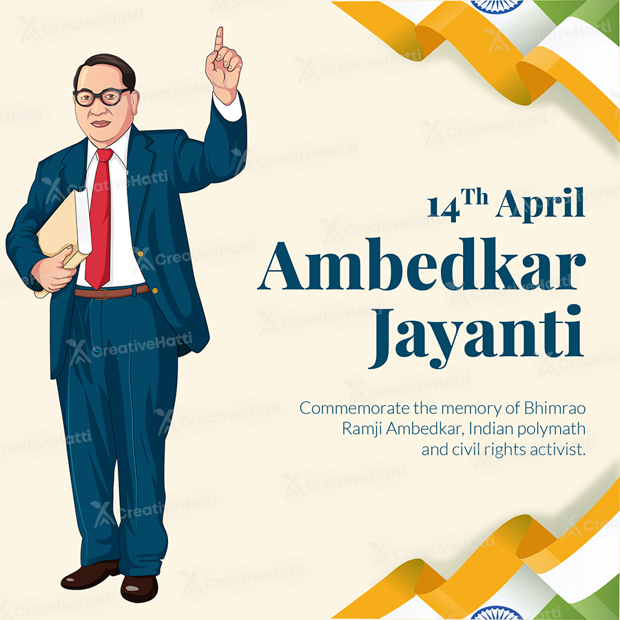 Ambedkar jayanti social media template banner