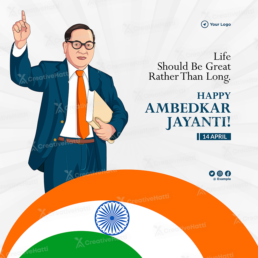 Happy ambedkar jayanti banner template design
