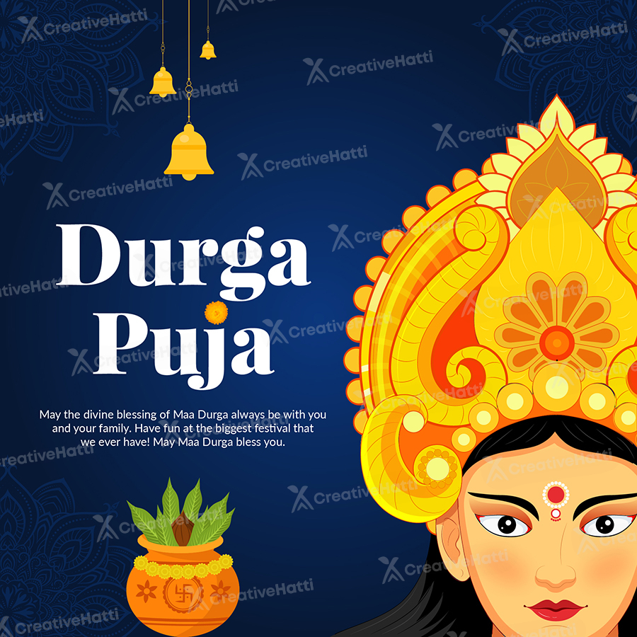 Banner template of durga puja